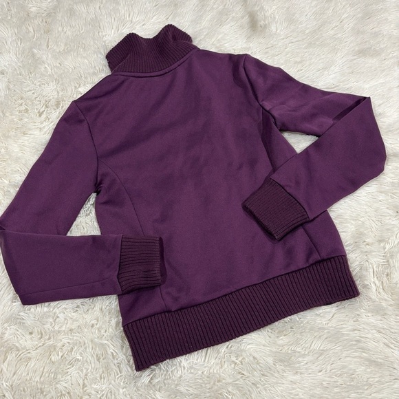 Puma woman’s purple pinstripe zip up high neck track style jacket size XS - Picture 8 of 10